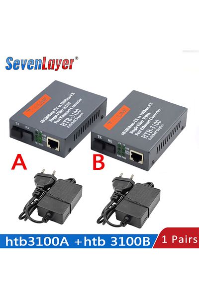 sevenlayer Fiber Transceiver Media Converter Htb-3100 Optical Fiber Single Fiber Converter Sc 10/100m Single...