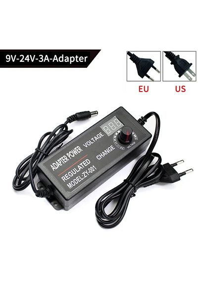 Choice Eu Only Power Adapter 9v-24v 3a Adjustable Power Supply Adapter Ac To Dc 3v 9v 12v 24v 2/3/5a Univer