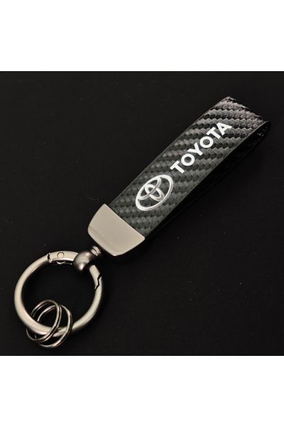 Choice Carbon Keychain Carbon Fiber Leather Car Keychain For Toyota Hilux Prius Auris Corolla Camry Avensis