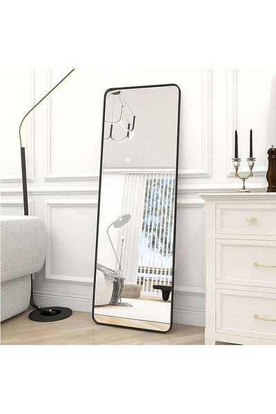 COOYA Full Length Mirror 160X50Cm,With Aluminum Alloy Frame Free-Standing Leaning For Living Room,Bedroom