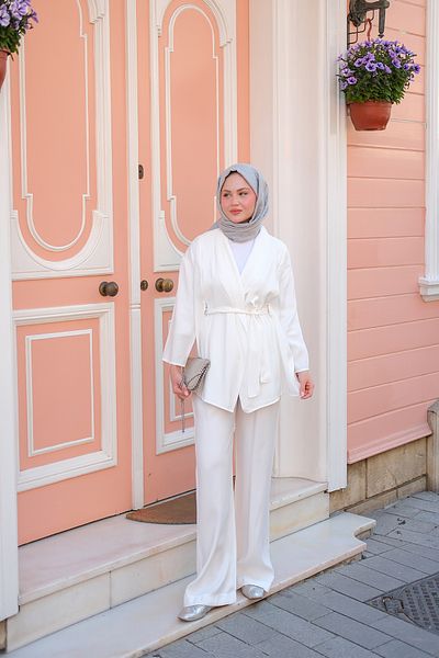 LOCCO Women's Beıge Suit White