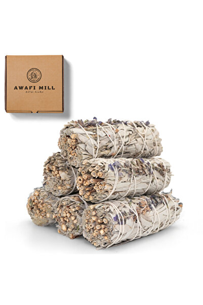 AWAFI MILL عصا دهن المريمية البيضاء مع اللافندر - عبوة من 3 أعواد