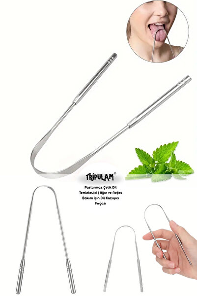 TRİPULAM Paslanmaz Çelik Dil Temizleyici | Ağız ve Nefes Bakımı için Dil Kazı...
