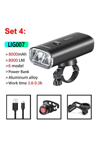 NEWBOLER 5000-8000 Mah Set4 Bike Light Front 8000mah Bicycle Light 6000lumen Waterproof Usb Charging