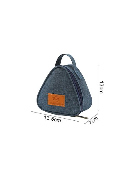 Choice Navy Blue New Triangular Insulation Bag Mini Aluminum Foil Student Rice Ball Bag Cute Portable Lunch