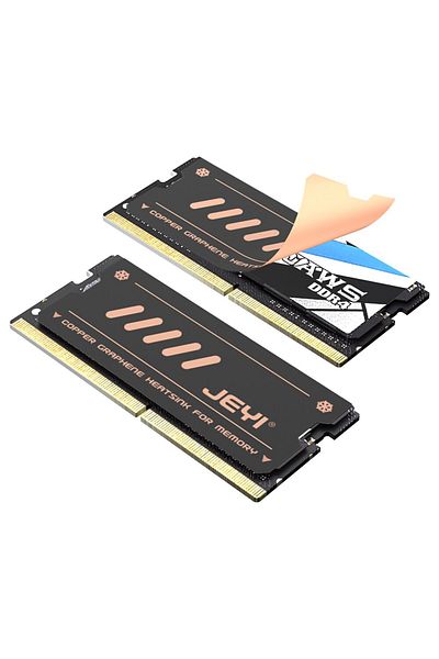 JEYI 2 Pack JEYI Laptop Graphene RAM Heatsink, Graphene Copper Foil Cooler Memory Card Radiator for DDR5