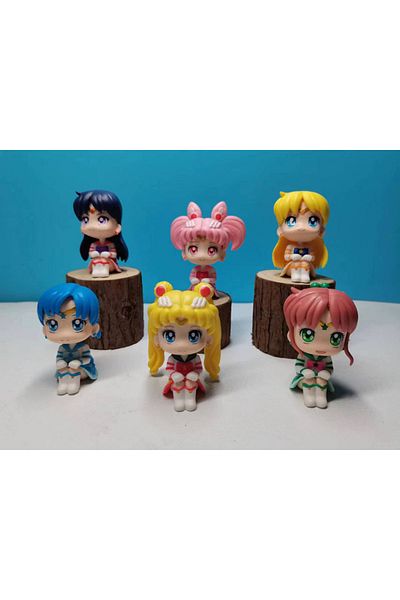 Choice Pack By Bag 01 6pcs/set Cute Sailor Moon Pvc Action Figure Model Toys 7-8cm