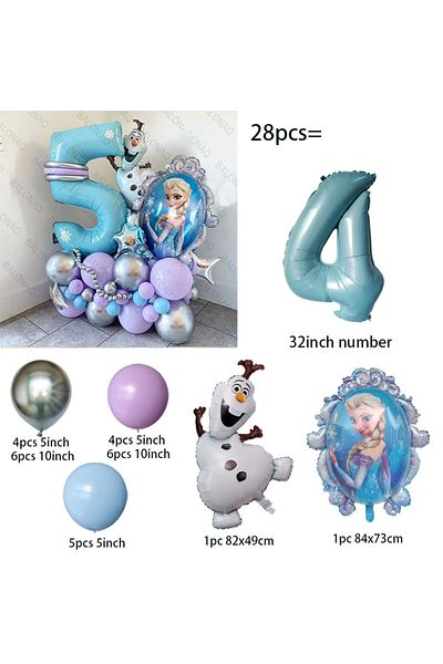 Choice As Picture Style-4 28pcs Frozen Foil Balloons Set Elsa Princess Cartoon Theme Party Decorate Girls B