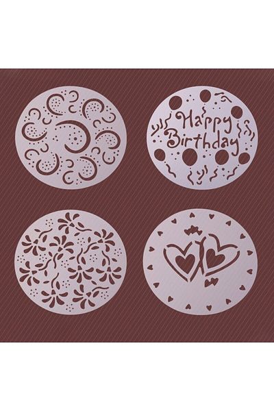 Choice White 4PCS 4PCS/set Plastic Cake Stencils Pastry Flower Spray DIY Decorating Stencil Fondant Mold Pa
