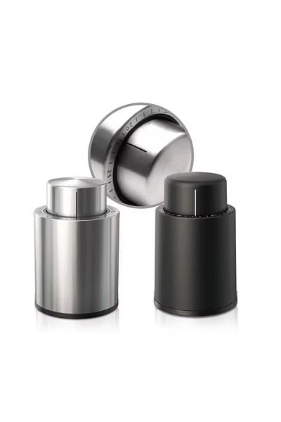 Choice 2pcs Type H Wine Bottle Stoppers Vacuum Wine Stopper Stainless Steel Wine Savers Vacuum Pump Corks K