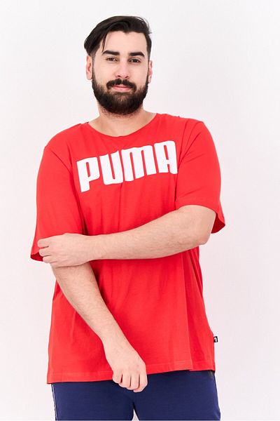 Puma Men Sportswear Fit Short Sleeve Brand Logo T-shirt, Red