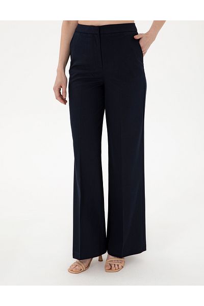 Pierre Cardin Navy Blue Palazzo Fabric Trousers 50302508 -Vr033