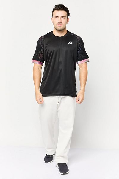 adidas Men Slim Fit Short Sleeve Training T Shirt, Black