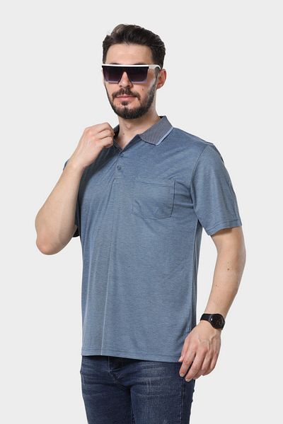 HEDEFNUR TEKSTİL Men's Father T-Shirt Collared Pocketed Oxfort Plain Model Classic Cut