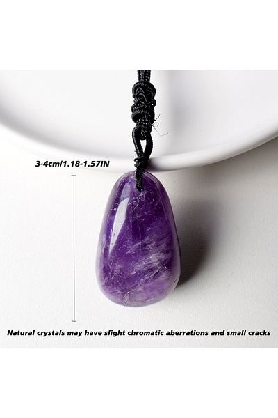 Choice 1PC Amethyst 1PC Natural Crystal Amethyst Dripping Water Rolling Stones Polishing Hand Knitting Pend