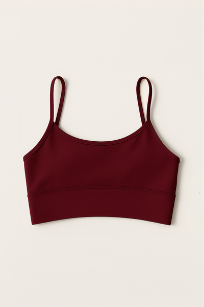 HNX Thin Strap Recovery Sports Bustier | Burgundy