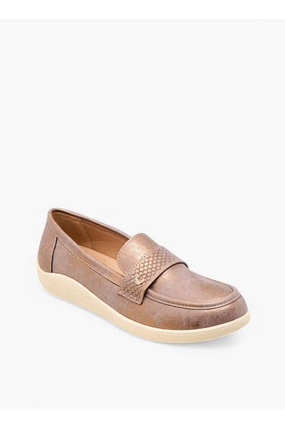 Le Confort Textured Slip-On Loafers with Metallic Trim