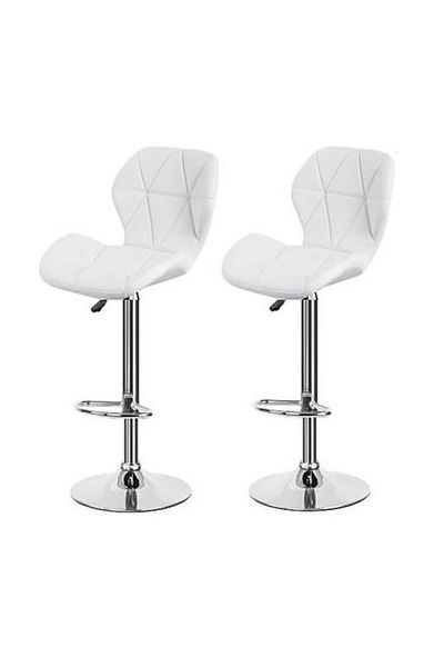 MAPLE HOME DECORATION Maple Home High Bar Chair Counter Stool Leather Steel Legs Footrest Restaurant Pub Living (2 PCs)