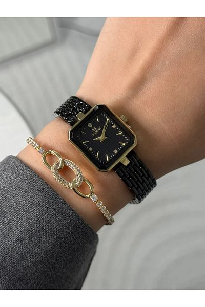 Homies Guaranteed Premium Women's Wristwatch Black Gold (Black Dial) Rshms-179