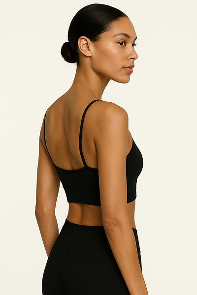 HNX Thin Strap Recovery Sports Bustier |   Black