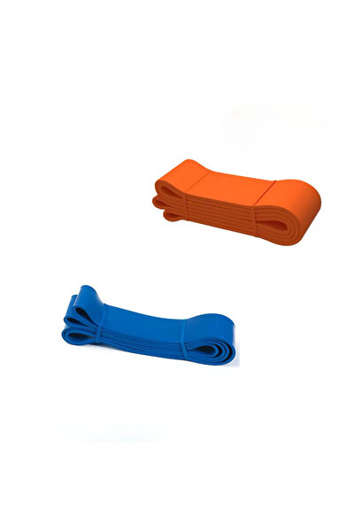 lethe boards 2li Set İleri Seviye Yoga/Pilates/Fitness Direnç Bandı Mavi-Turuncu