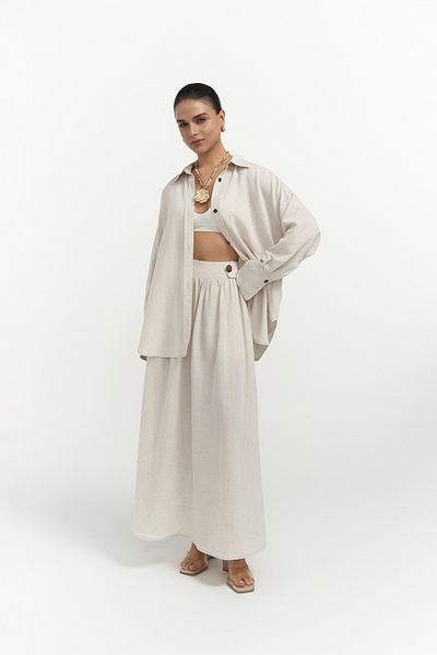 BOHEMAİ Σετ φούστα πουκάμισο Ambra Beige