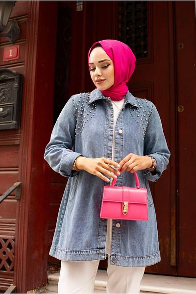HARMAN BUTİK JACHETĂ DE DENIM DE PIATRA CRISTALĂ DE FEMEI