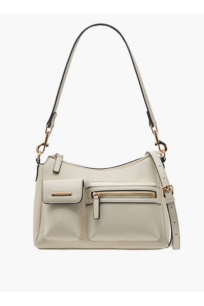 Celeste Textured Shoulder Bag with Detachable Strap and Zip Closure