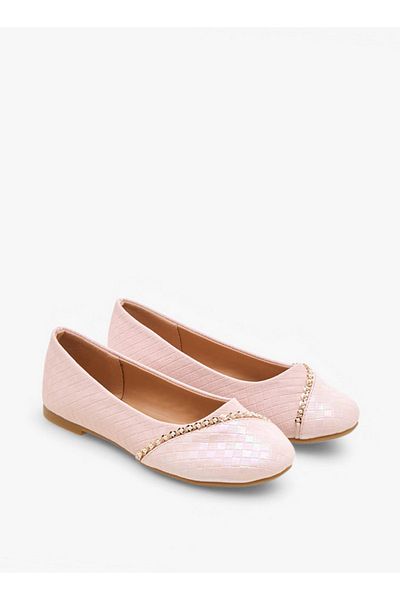 Flora Bella by Shoexpress Embellished Slip-On Ballerina Shoes
