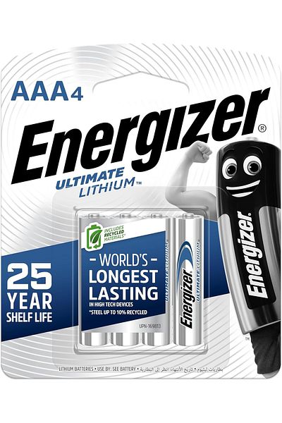 Energizer Ultimate Lithium AAA Batteries Pack of 4