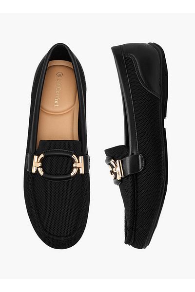 Le Confort Textured Slip-On Loafers with Metal Trim