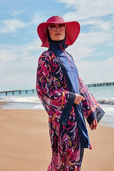 Marina P2416 Model Patterned Kimono Kaftan