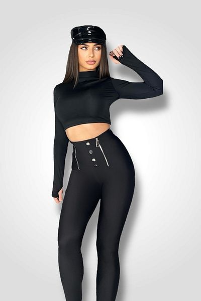 BOMBFIT Zippy Matte Tights for women with matte texture and high waist