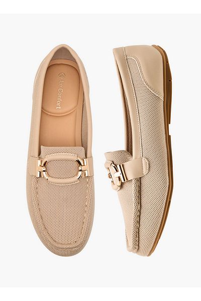 Le Confort Textured Slip-On Loafers with Metal Trim