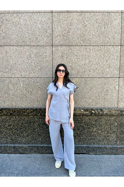 EGZOTİK ASORTİK Double Breasted Collar Side Tie Set