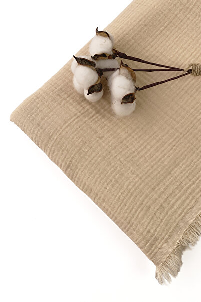 cekic kids Gift Product - 4 Layer Muslin Baby Blanket - 100% Cotton - Ecru Color - 120X135 cm