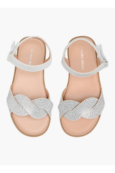 Flora Bella by Shoexpress Embellished Sandals with Hook and Loop Closure