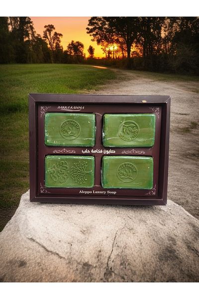 DAKKA KADİMA Luxury Aleppo Soap - 4 Bars | Handmade & Oil Soap | Natural, Gentle & Long-Lasting | Old Recipe