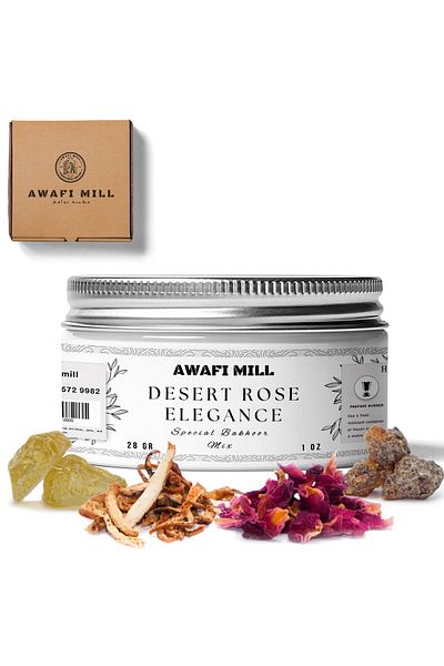 AWAFI MILL Desert Rose Elegance Bakhoor Mix - Bottle of 28 Grams (1 OZ)
