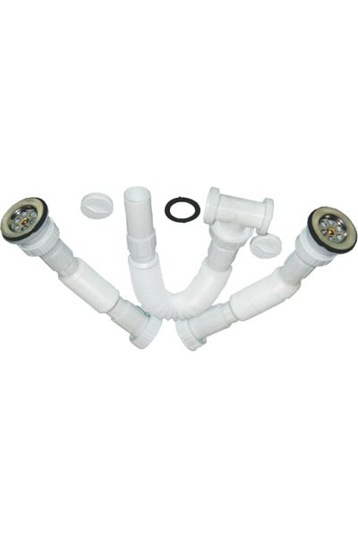 flores Double sink trap with small head, 1"1/2 - 40 mm