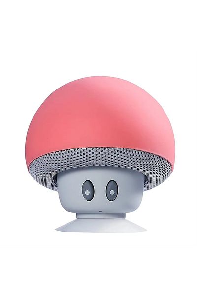 ABYZ Mini Portable Bluetooth Speaker In Mushroom Shape With Suction Cup, Dimensions 55x55mm, Color Red