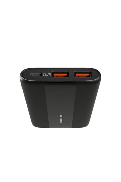 Jeebel 10000mAh Power Bank | 22.5W Fast Charging | USB-C PD Input & Dual USB-A Output | Black