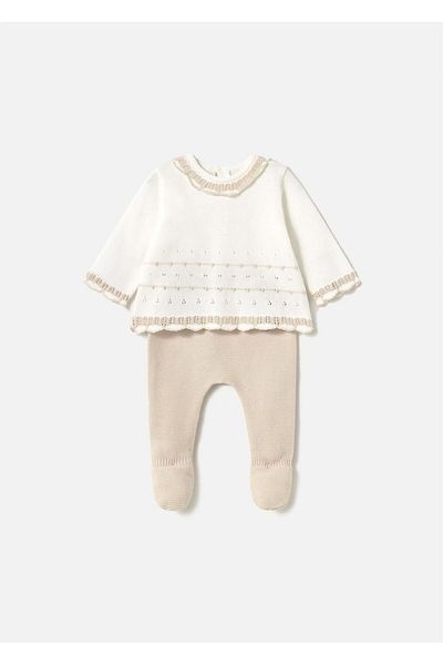 MAYORAL Baby Girl Knitted Sweater Leggings Set Beige 1587