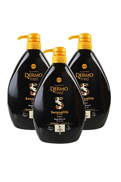 Dermomed Gel de duș cu ulei de argan, 1l x 3 bucăți