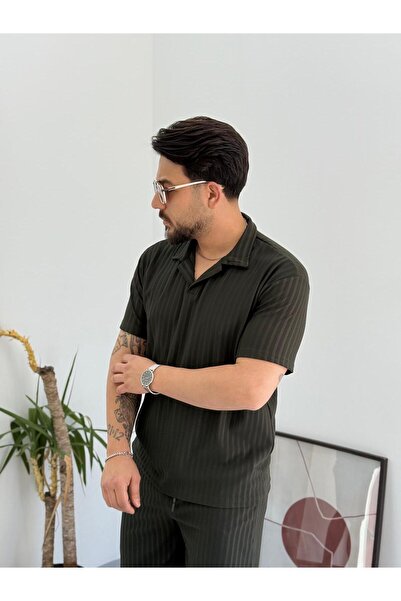 Combineman35 Ανδρικό μπλουζάκι με γιακά πόλο από ύφασμα Lycra με ραβδώσεις