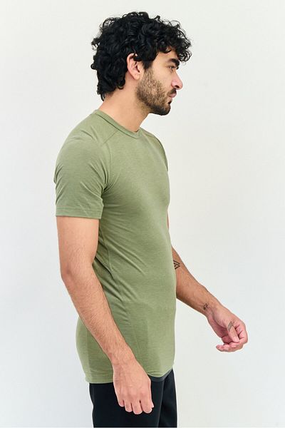 adidas Men Sportswear Fit Short Sleeve Outdoor T Shirt, Olive