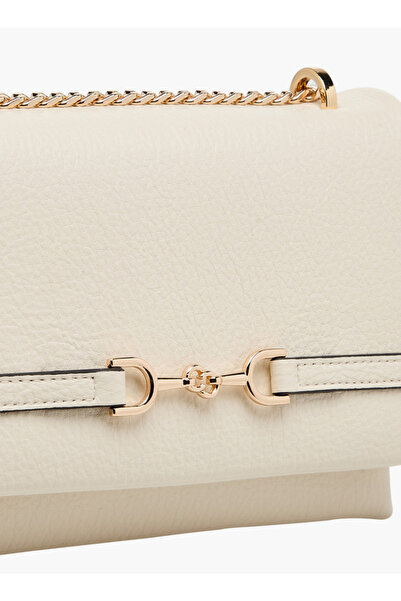 Celeste Metal Accent Crossbody Bag with Chain Strap and Flap Closure - W 6 x H 15 x D 21 cm