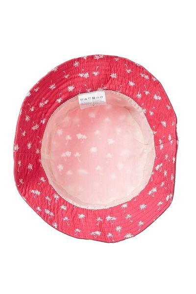 Banz Kids Bucket Hat, UPF50+ Sun Protection, Magenta Palm Tree, 2-4 ani