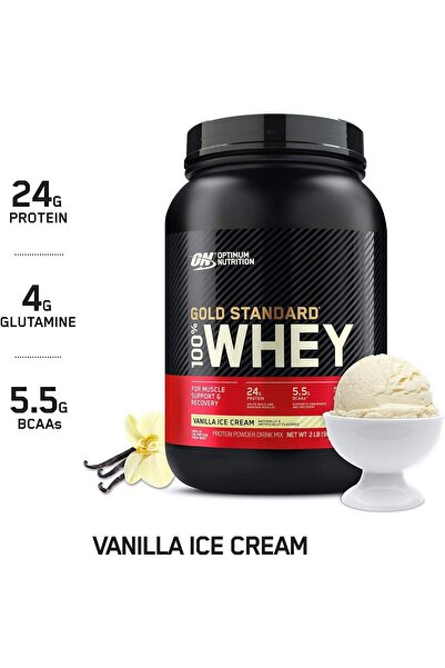 Optimum Nutrition Gold Standard 100% Whey Protein Powder, Vanilla Ice Cream, 2 lb (29 servings)