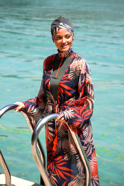Marina ملابس سباحة نسائية محجبة مع كيمونو Pareo P2204